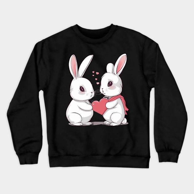 Valentine Bunny Crewneck Sweatshirt by animegirlnft